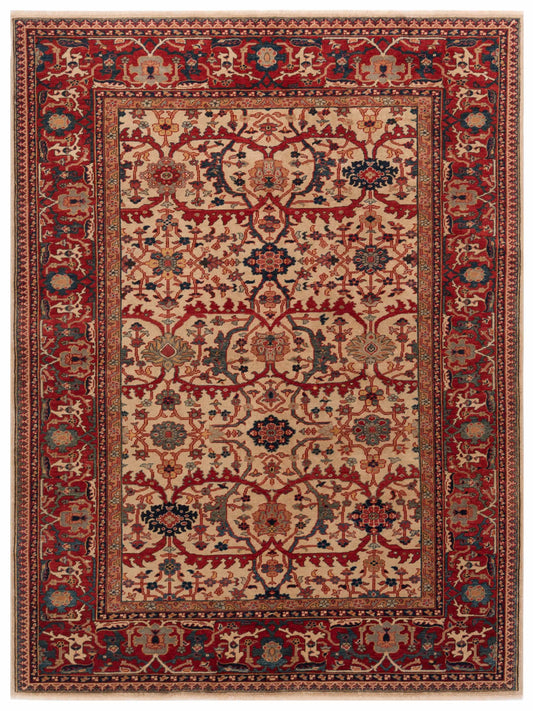 Pasha Antique Loom  Ivory Red Traditional
