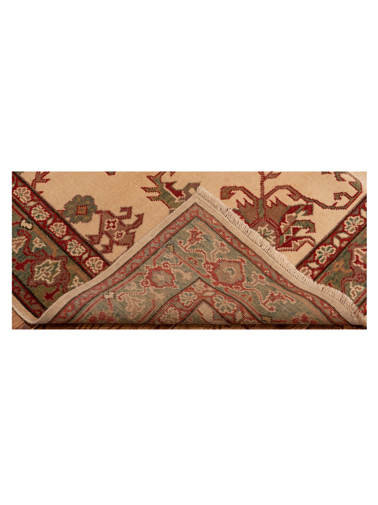 Antiqua Loom Ivory Green 4x6 Hand Knotted Rug
