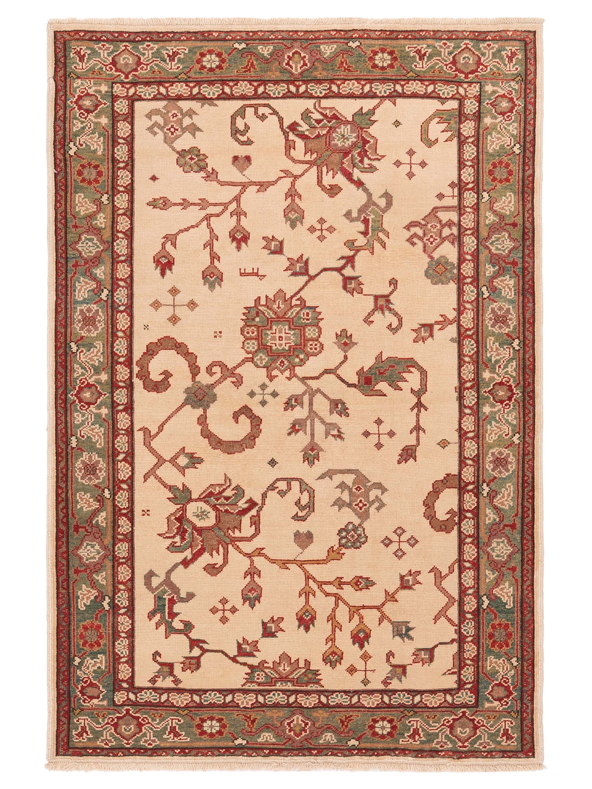 Pasha Antique Loom  Ivory Green Traditional