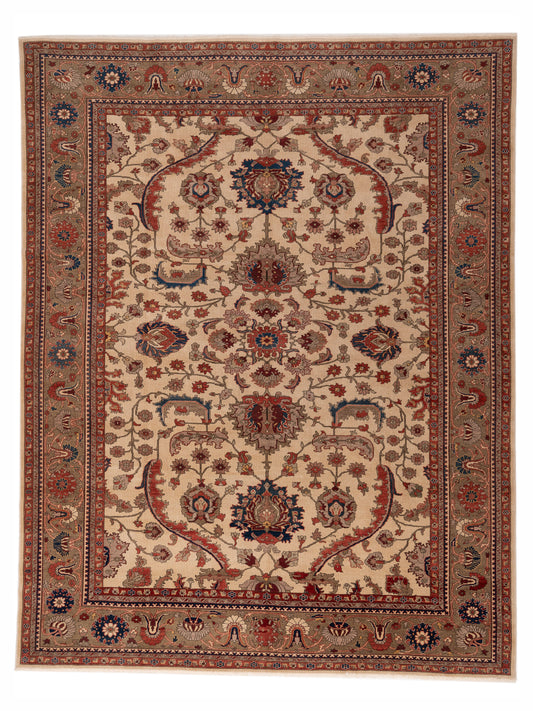 Pasha Antique Loom  Ivory Green Traditional