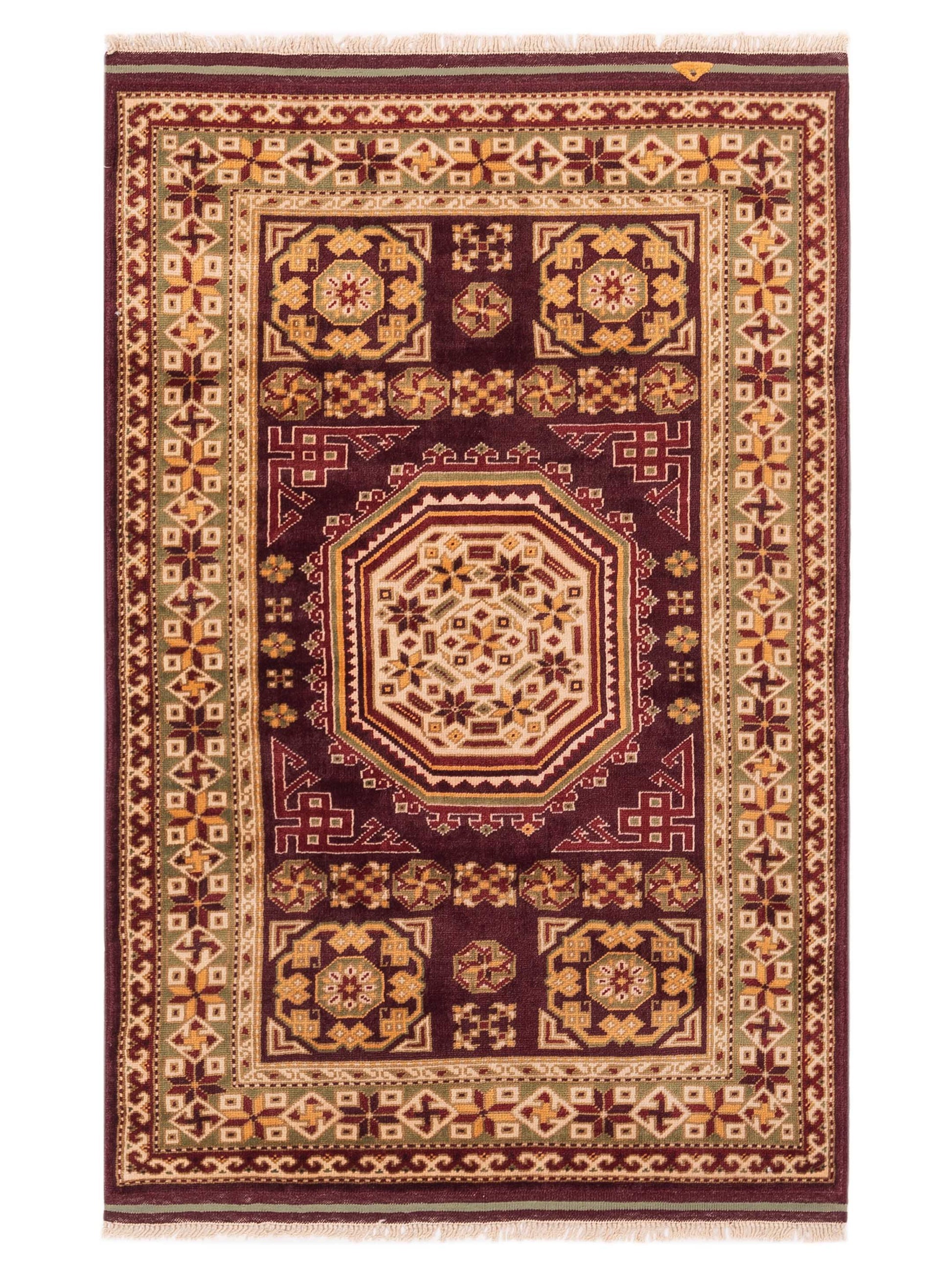 Pasha Turkish Shirwan  Burgundy Green Traditional