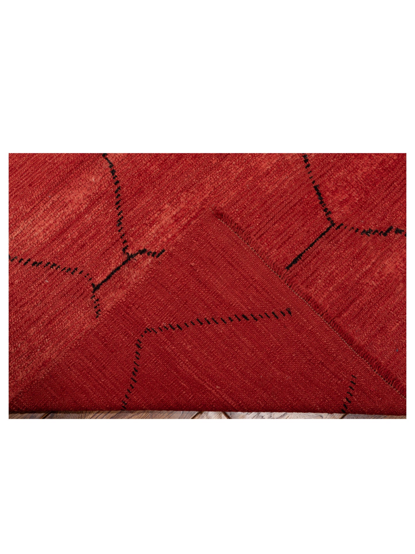 Baskra Red Black 9.4x12.2 Hand Knotted Rug