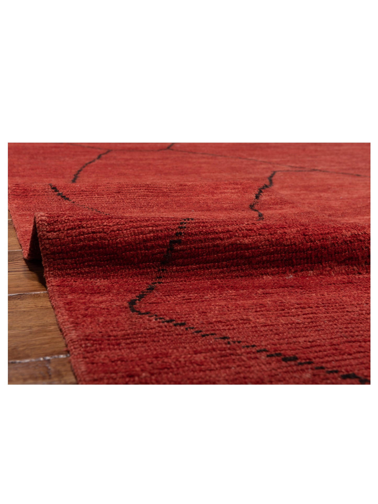 Baskra Red Black 9.4x12.2 Hand Knotted Rug
