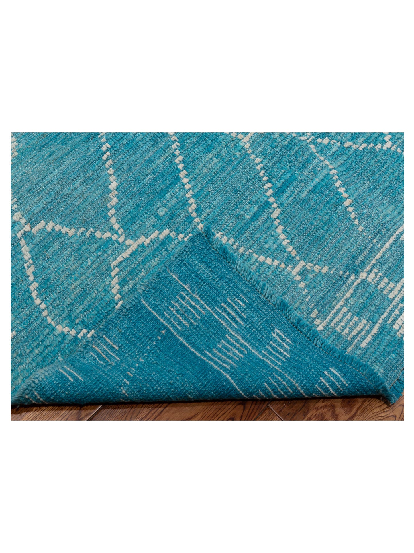 Baskra Turquoise Ivory 10.6x14.3 Hand Knotted Rug