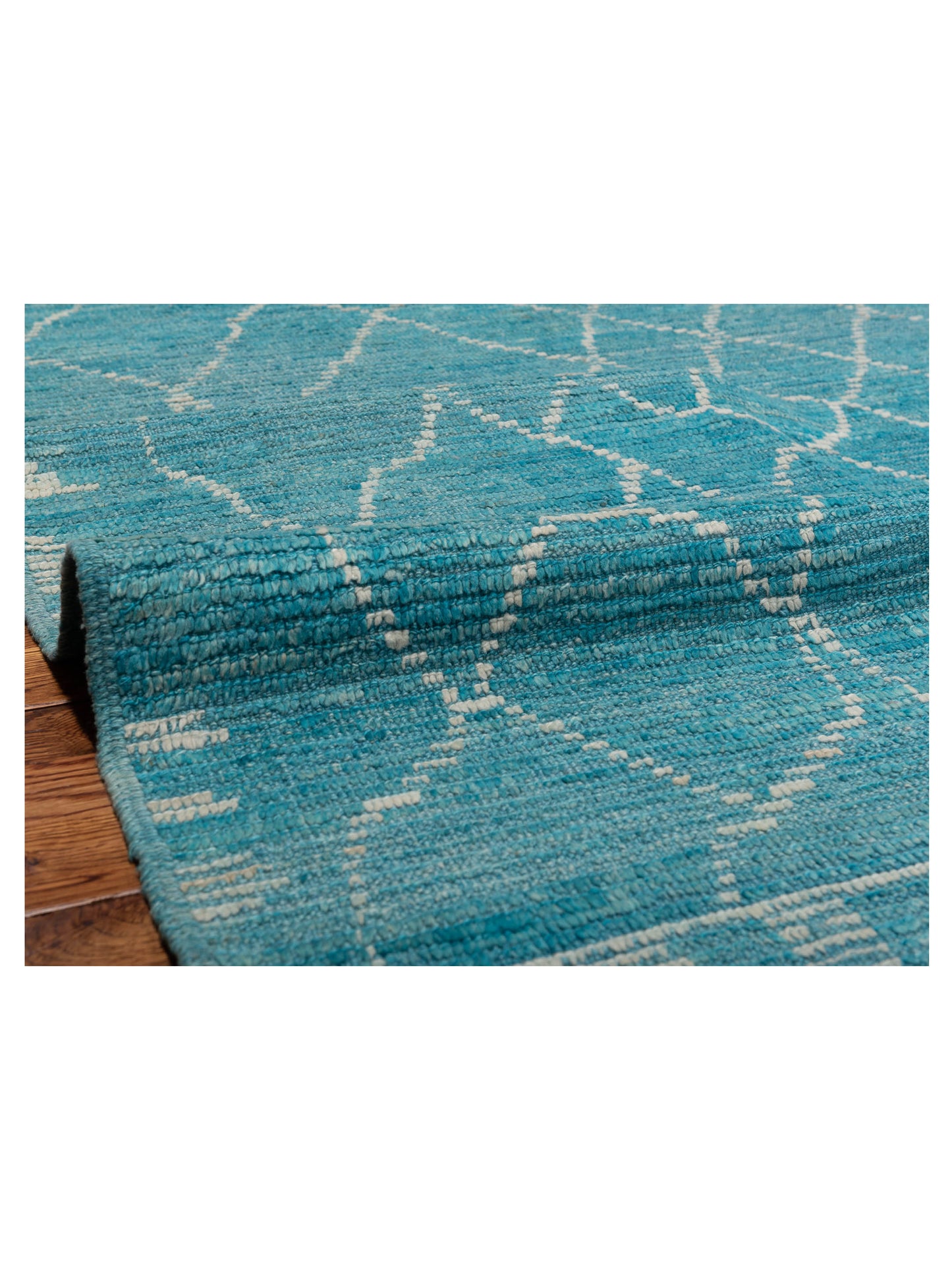 Baskra Turquoise Ivory 10.6x14.3 Hand Knotted Rug