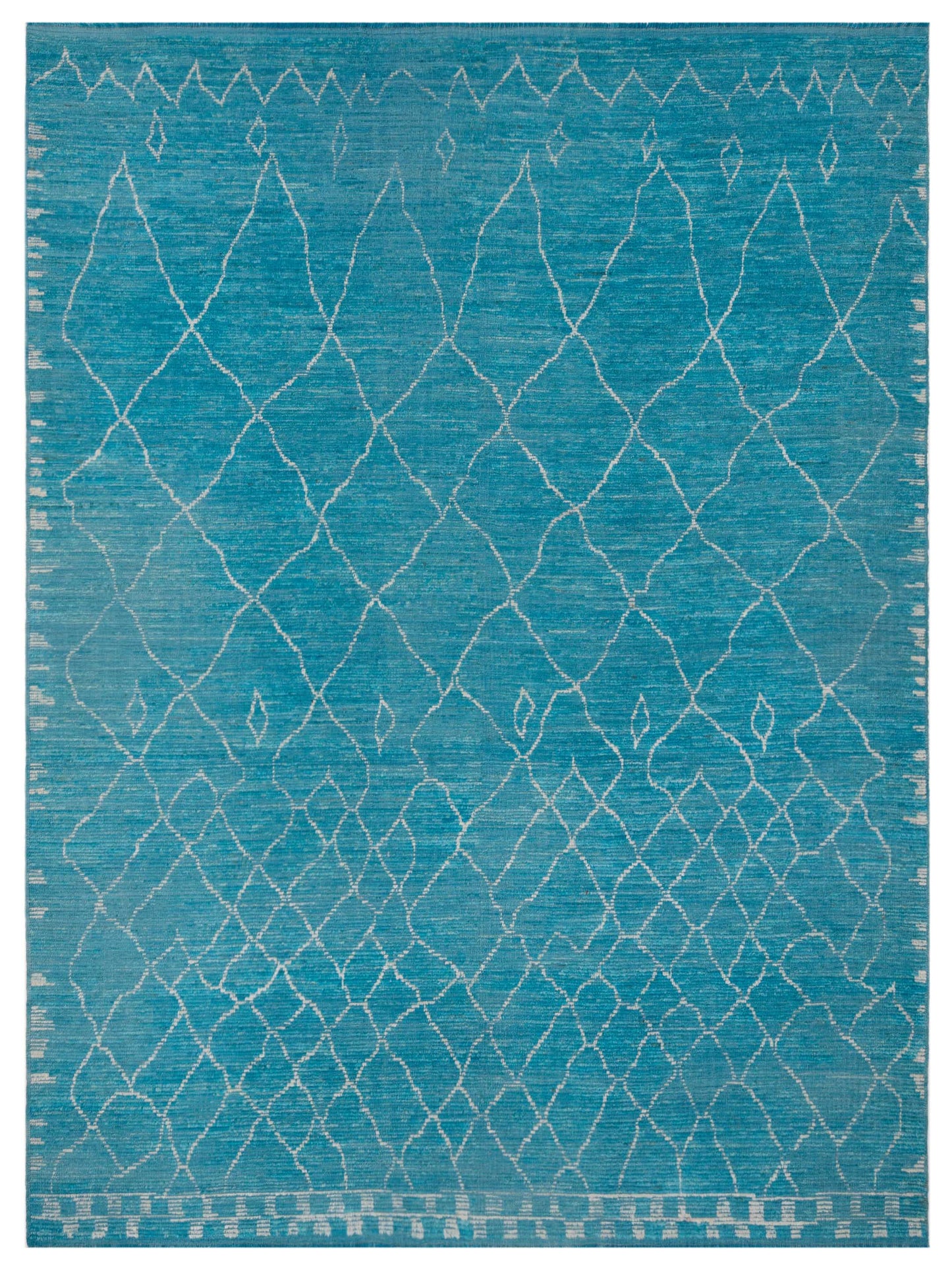 Pasha Berber  Turquoise Ivory Contemporary
