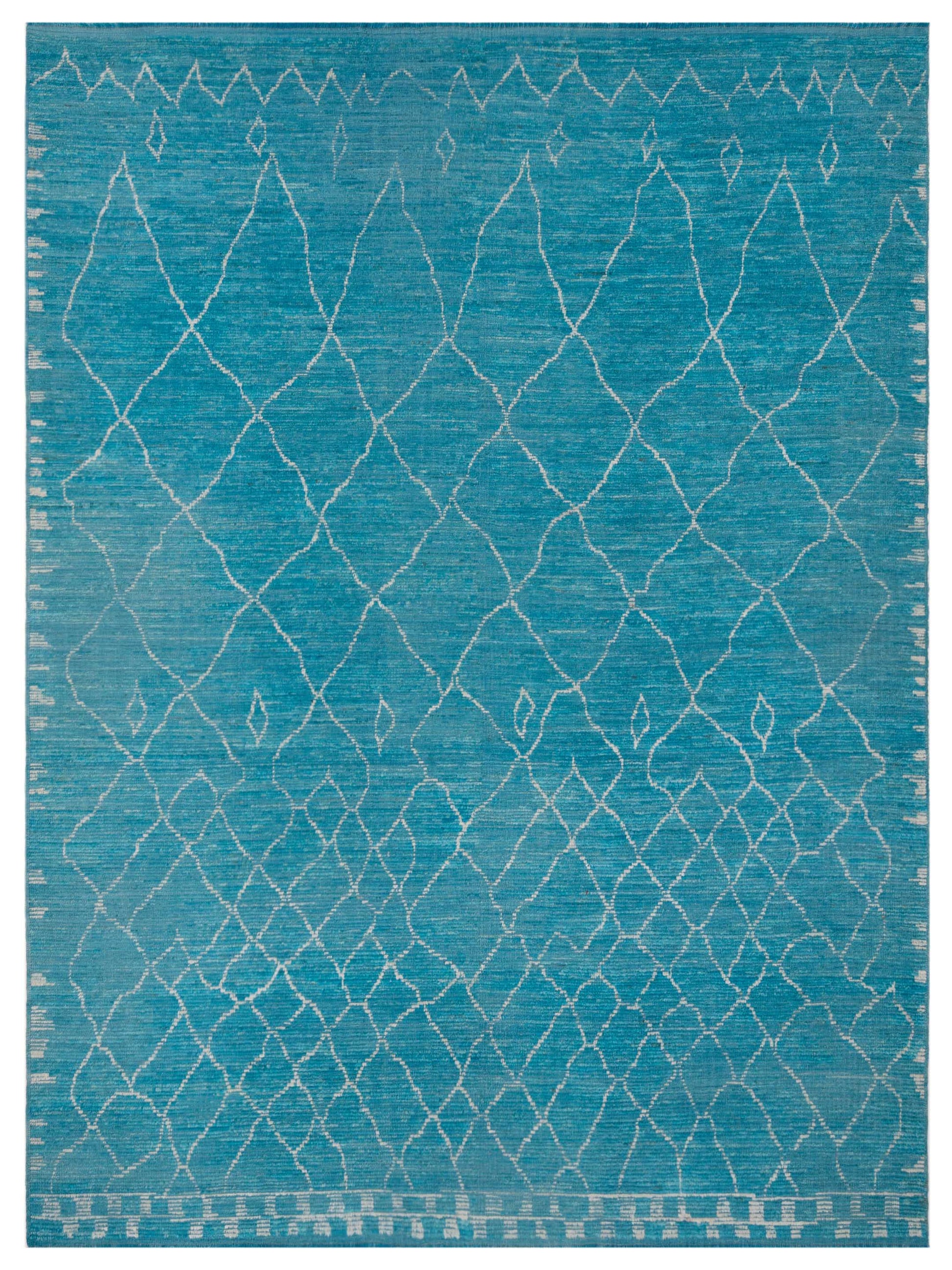 Pasha Berber  Turquoise Ivory Contemporary