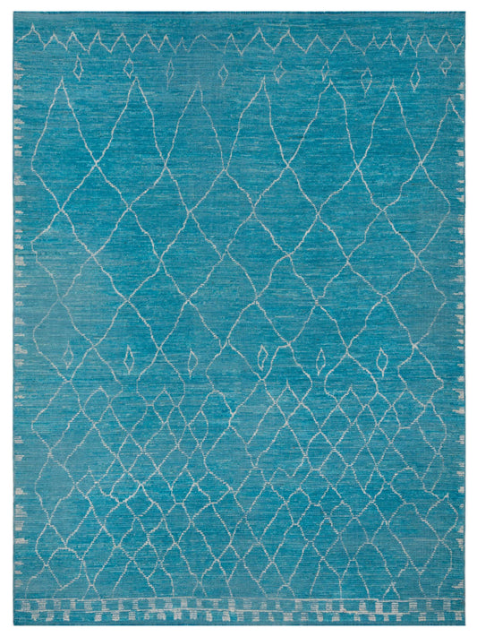 Pasha Berber  Turquoise Ivory Contemporary