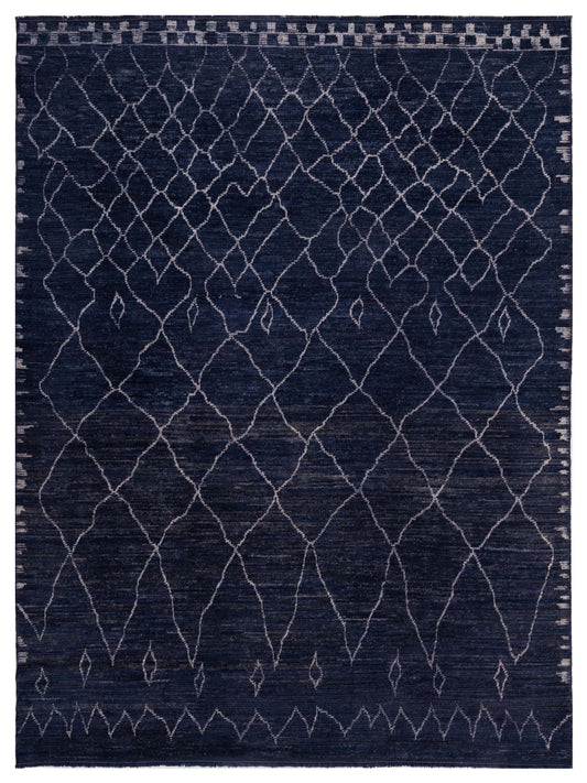 Pasha Berber  Dark Blue Ivory Contemporary