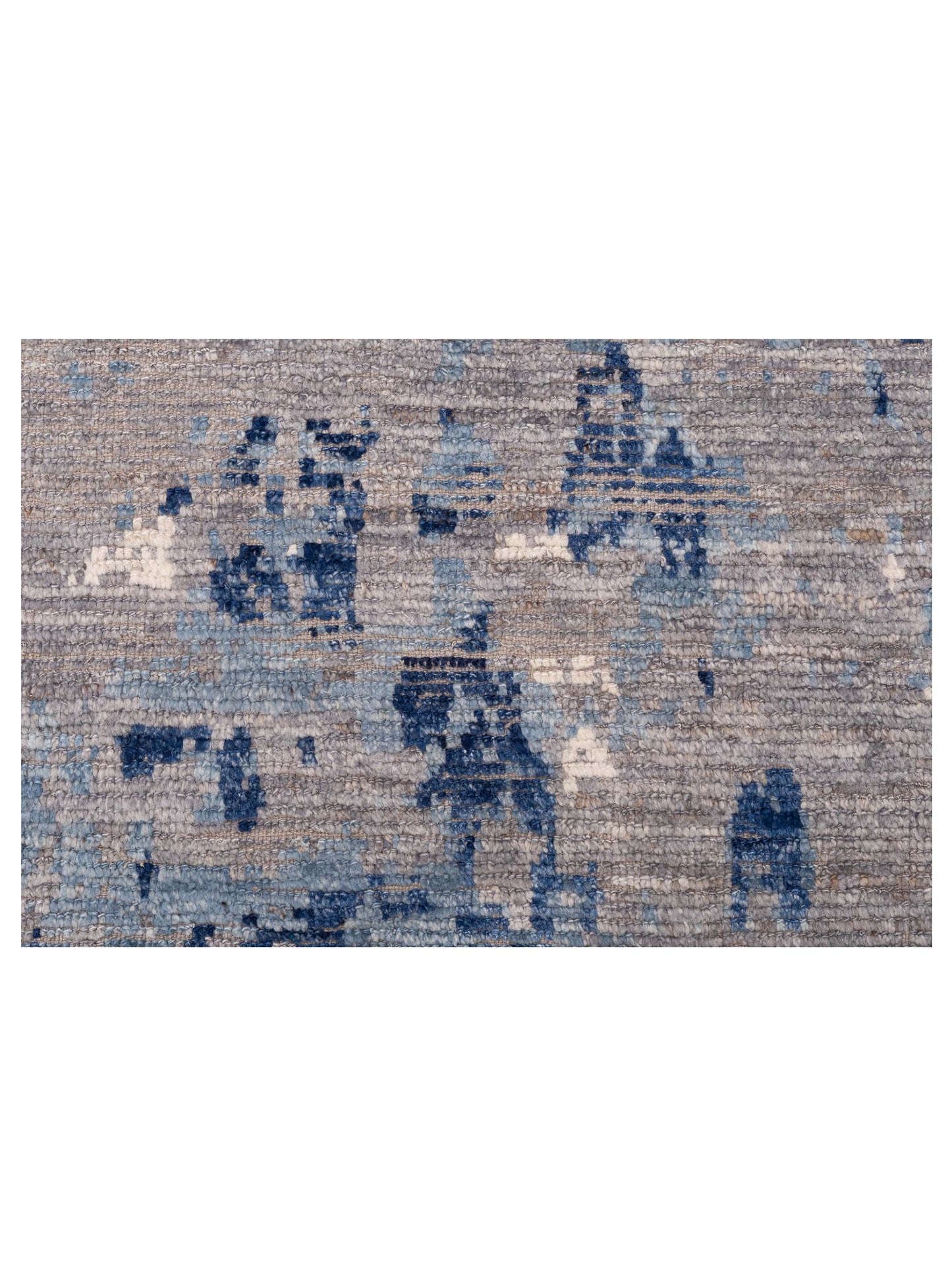 Anavera Dark Gray Dark Blue 7.11x9.3 Hand Knotted Rug