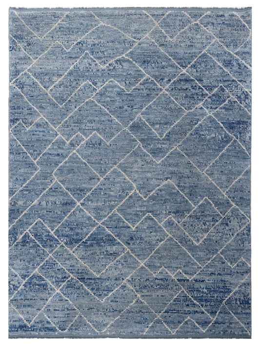 Anavera Blue Blue 8.1x9.4 Hand Knotted Rug