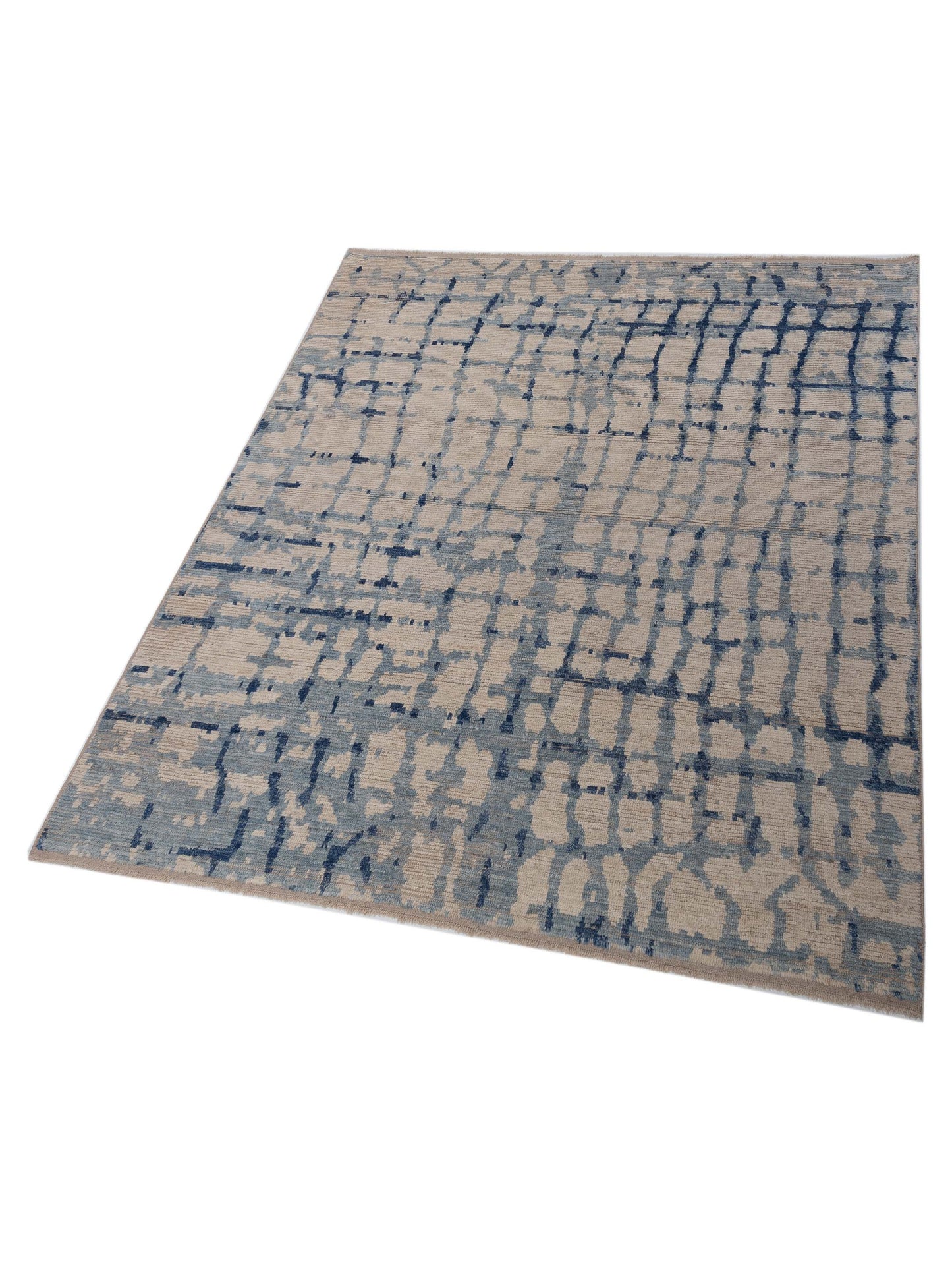 Anavera Ivory Light Blue 8.2x9 Hand Knotted Rug