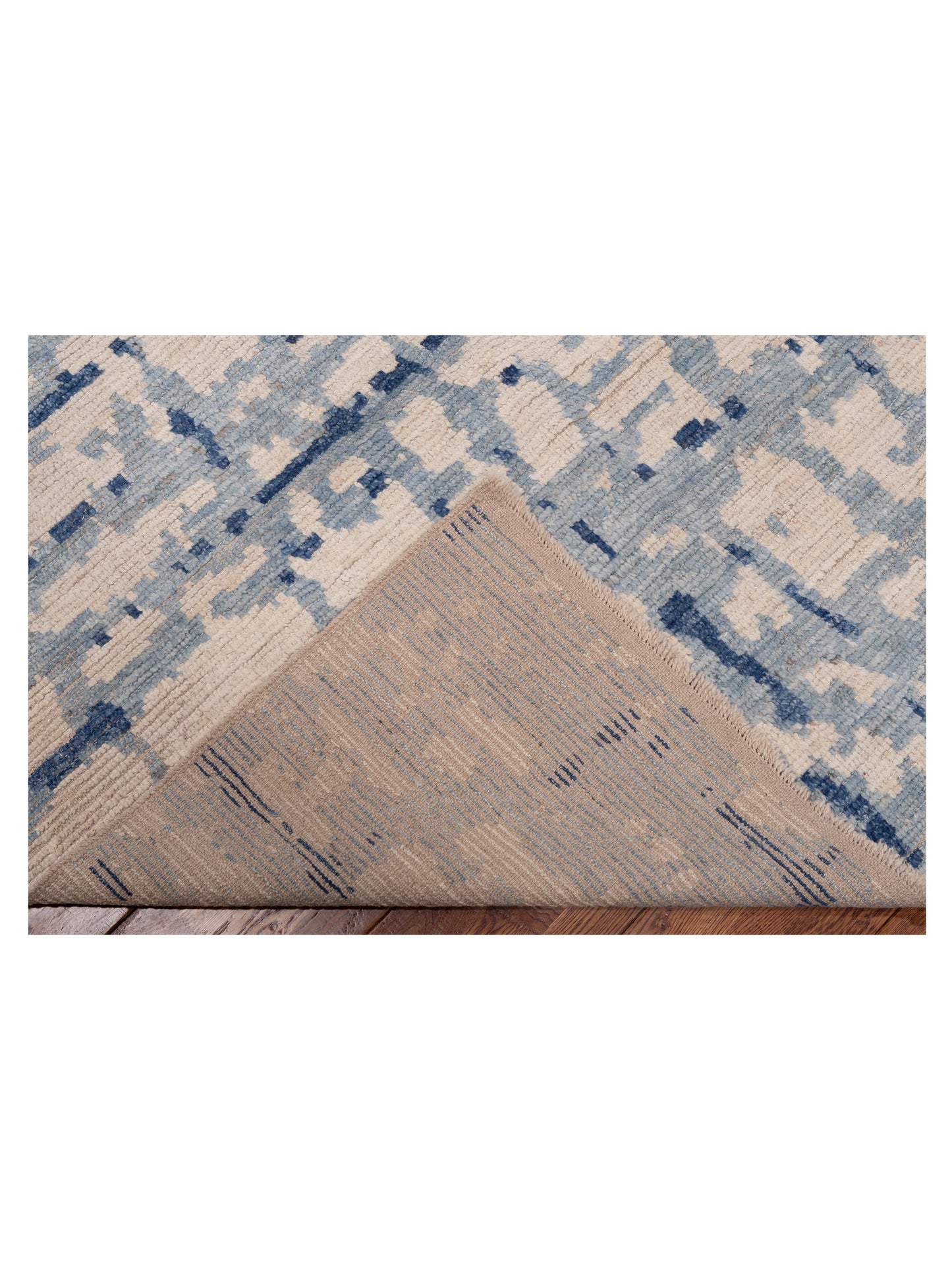 Anavera Ivory Light Blue 8.2x9 Hand Knotted Rug