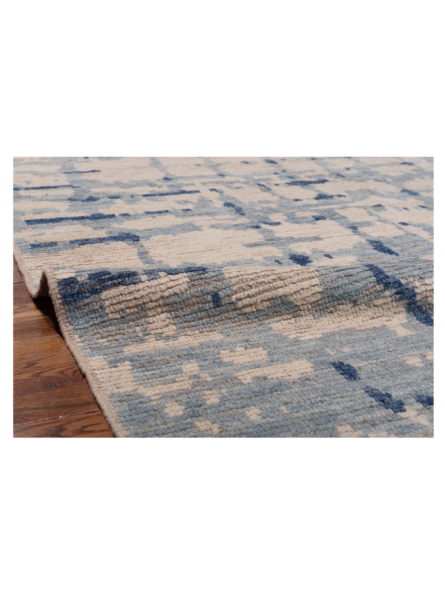 Anavera Ivory Light Blue 8.2x9 Hand Knotted Rug