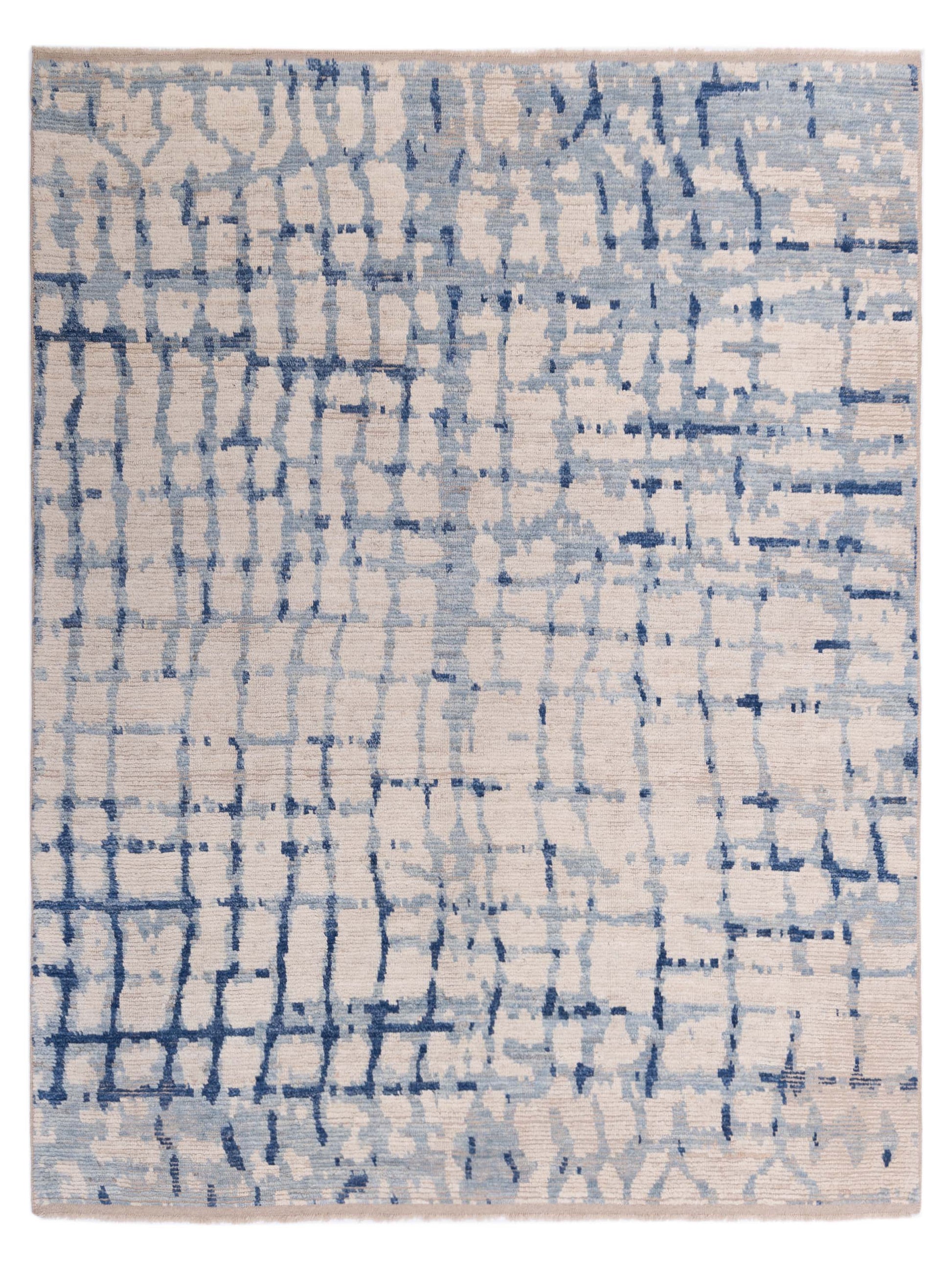 Pasha Atlas  Ivory Light Blue Contemporary