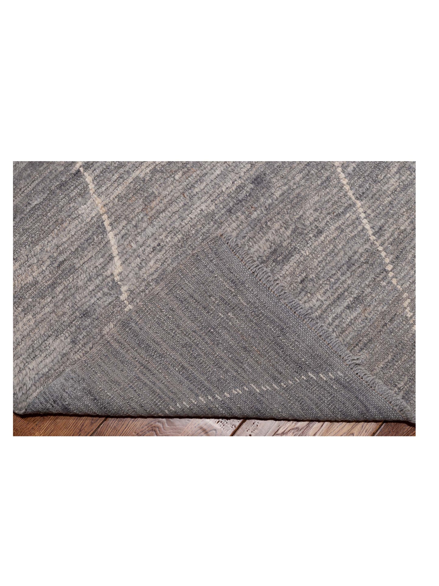 Baskra Dark Gray Ivory 11.6x15.4 Hand Knotted Rug