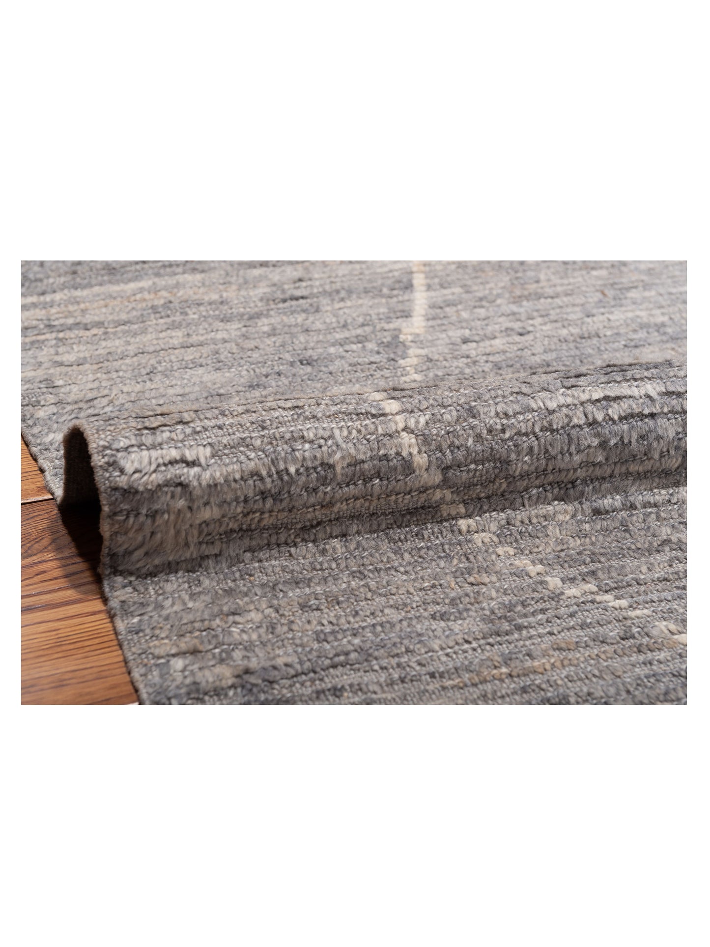 Baskra Dark Gray Ivory 11.6x15.4 Hand Knotted Rug