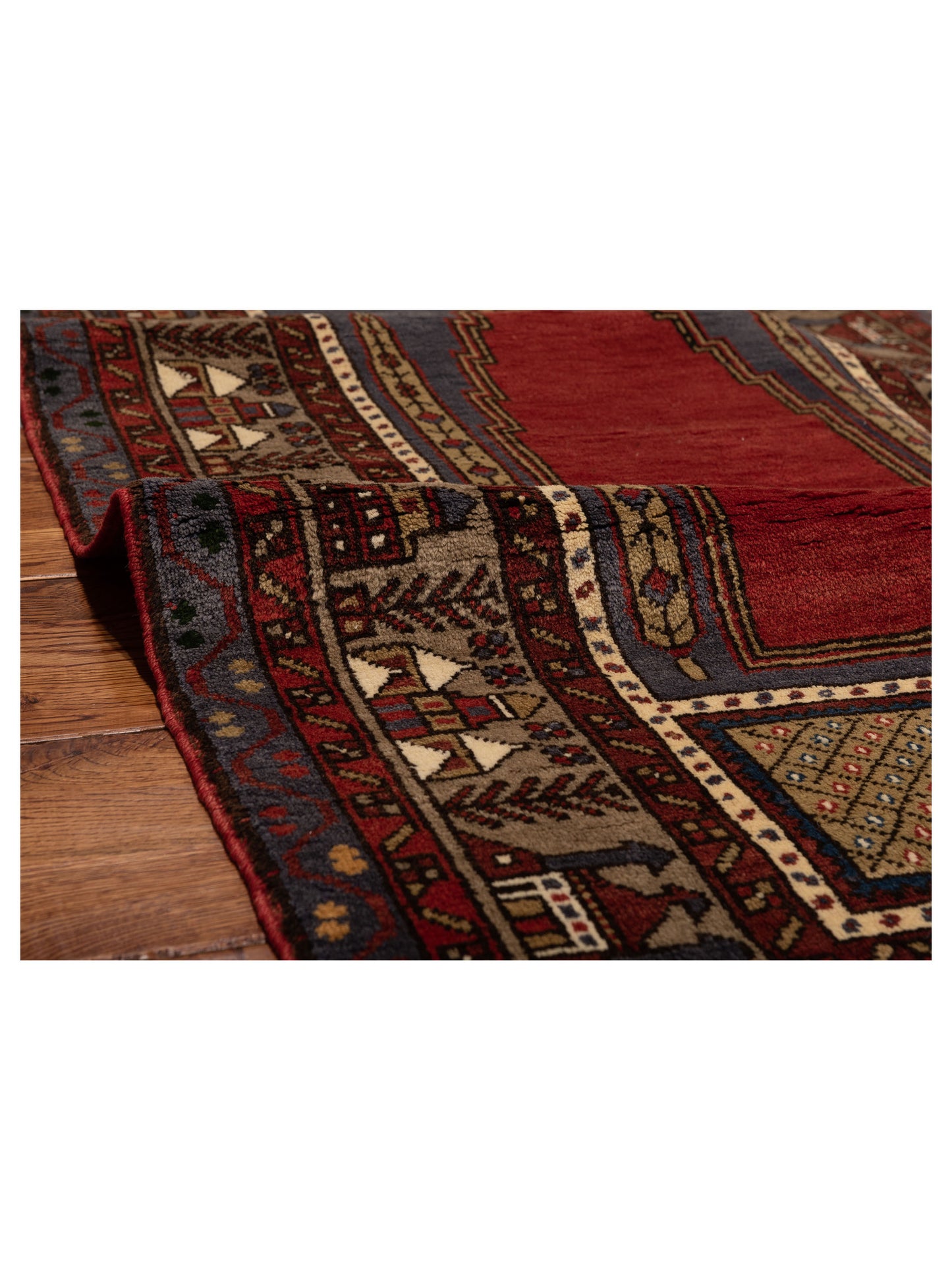 Nomadra Red Silver 3.5x5.11 Hand Knotted Rug