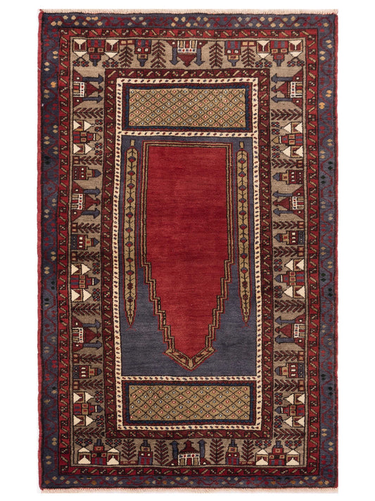 Pasha Old Anatolian  Red Silver Traditional