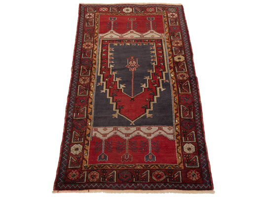 Nomadra Charcoal Red 3.6x6.4 Hand Knotted Rug