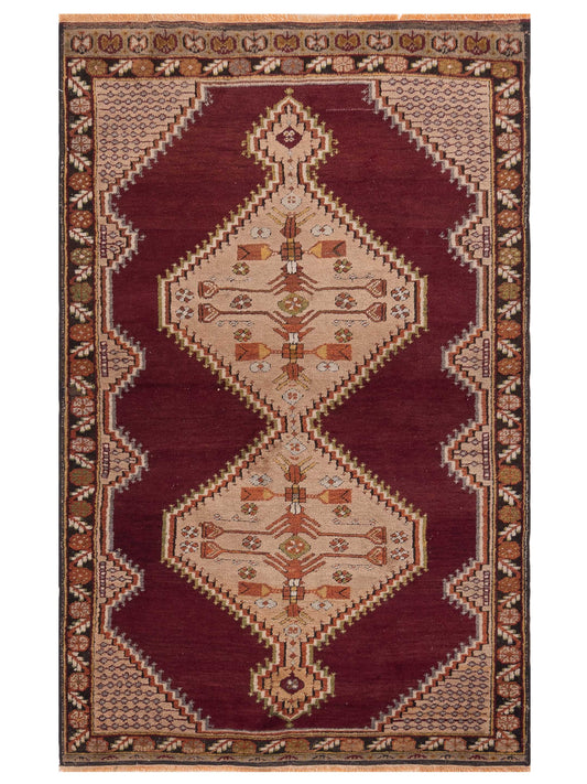 Pasha Old Anatolian  Burgundy Dark Brown Traditional
