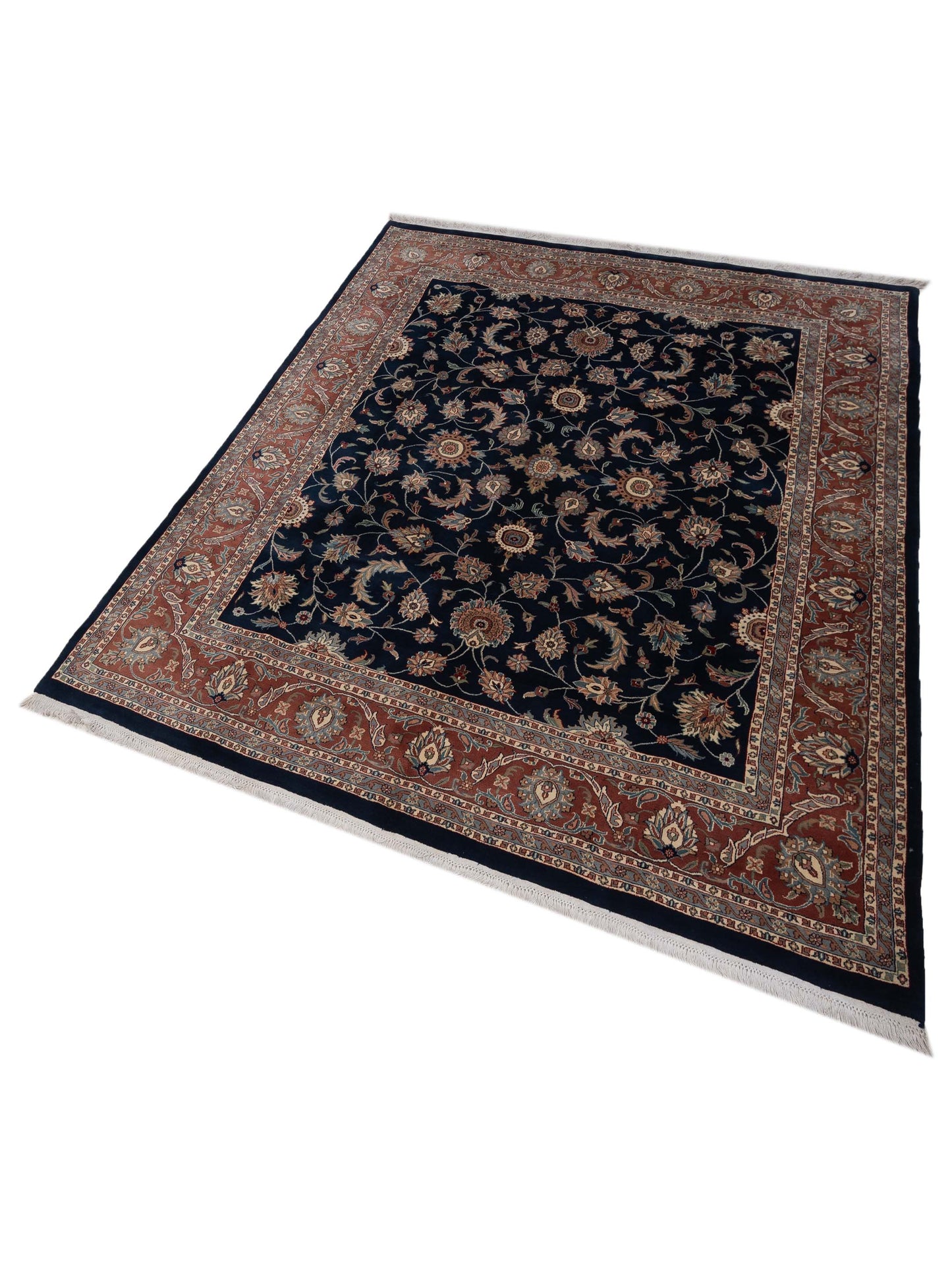 Javhera Navy Copper 8.1x9.9 Hand Knotted Rug