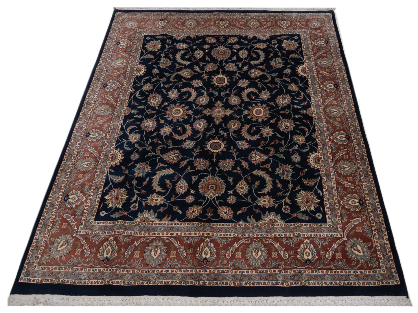 Javhera Navy Copper 8.1x9.9 Hand Knotted Rug