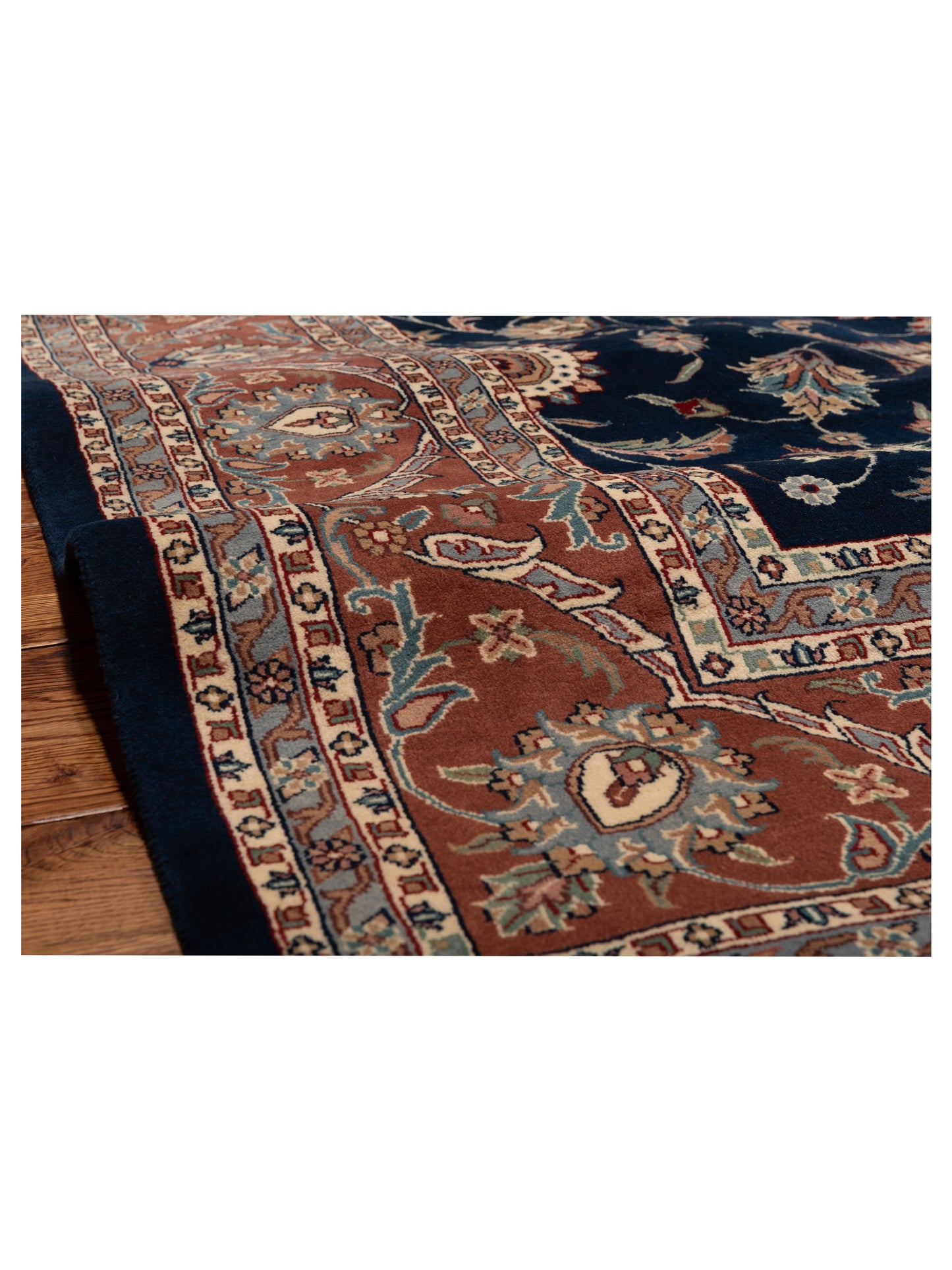 Javhera Navy Copper 8.1x9.9 Hand Knotted Rug