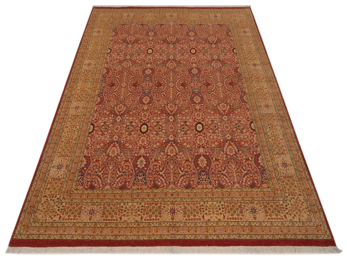 Jallira Rust Gold 8.1x10.1 Hand Knotted Rug