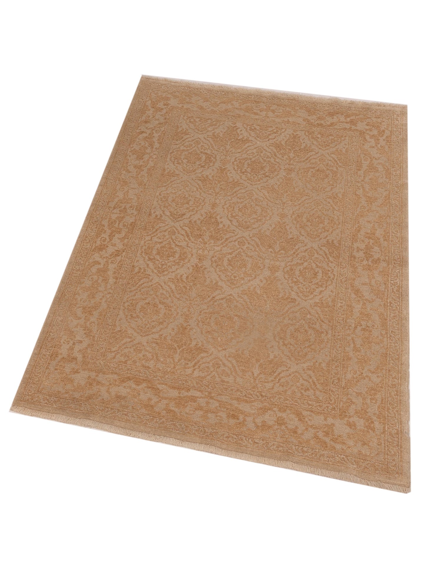 Defnera Ivory Gold 4.2x5.10 Hand Knotted Rug