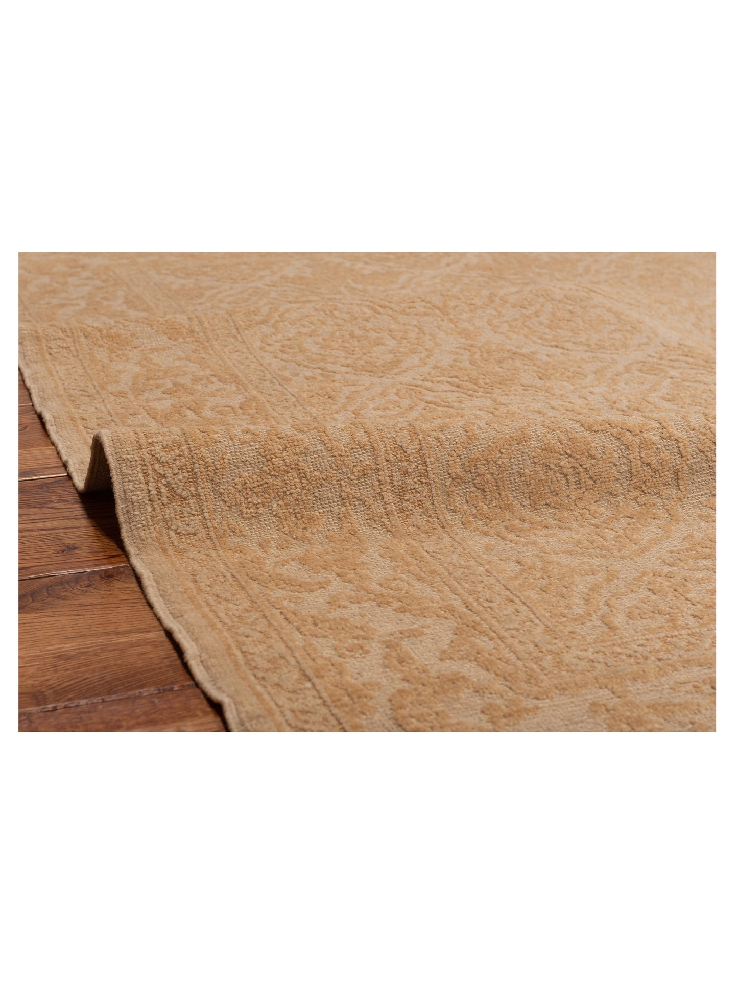 Defnera Ivory Gold 4.2x5.10 Hand Knotted Rug