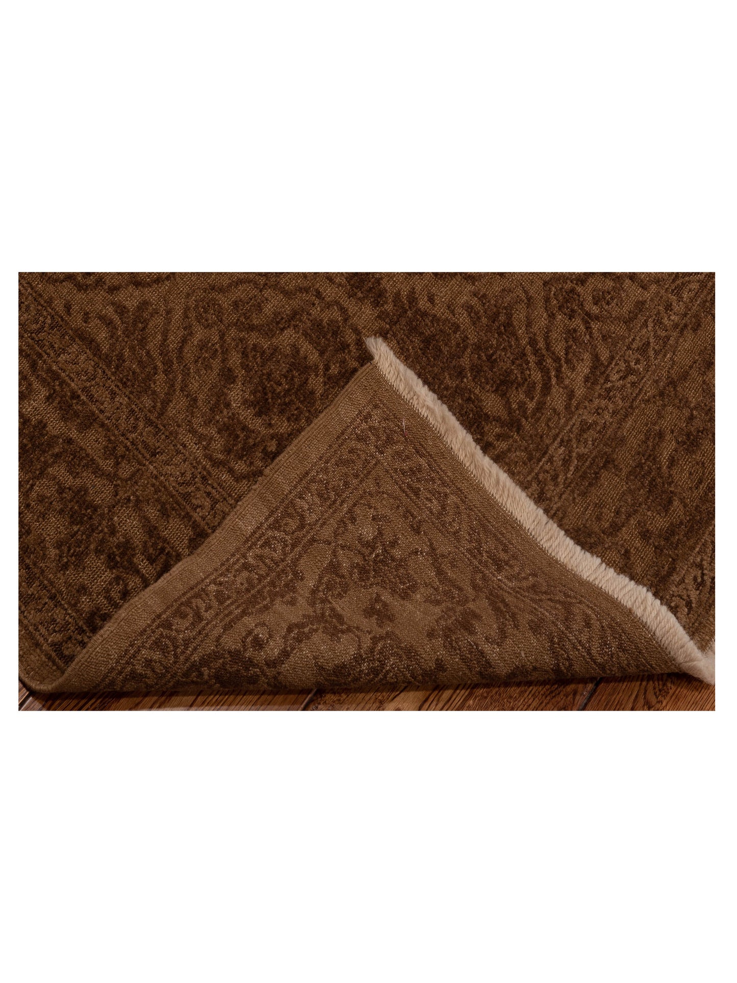 Defnera Ivory Brown 4.2x5.11 Hand Knotted Rug