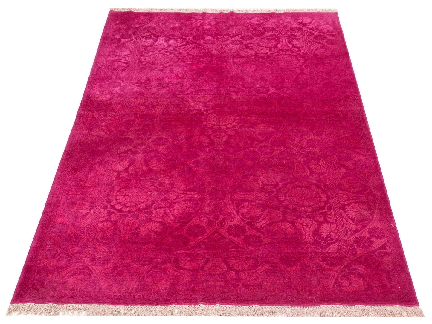 Rechromia Pink Pink 5.7x7.8 Hand Knotted Rug