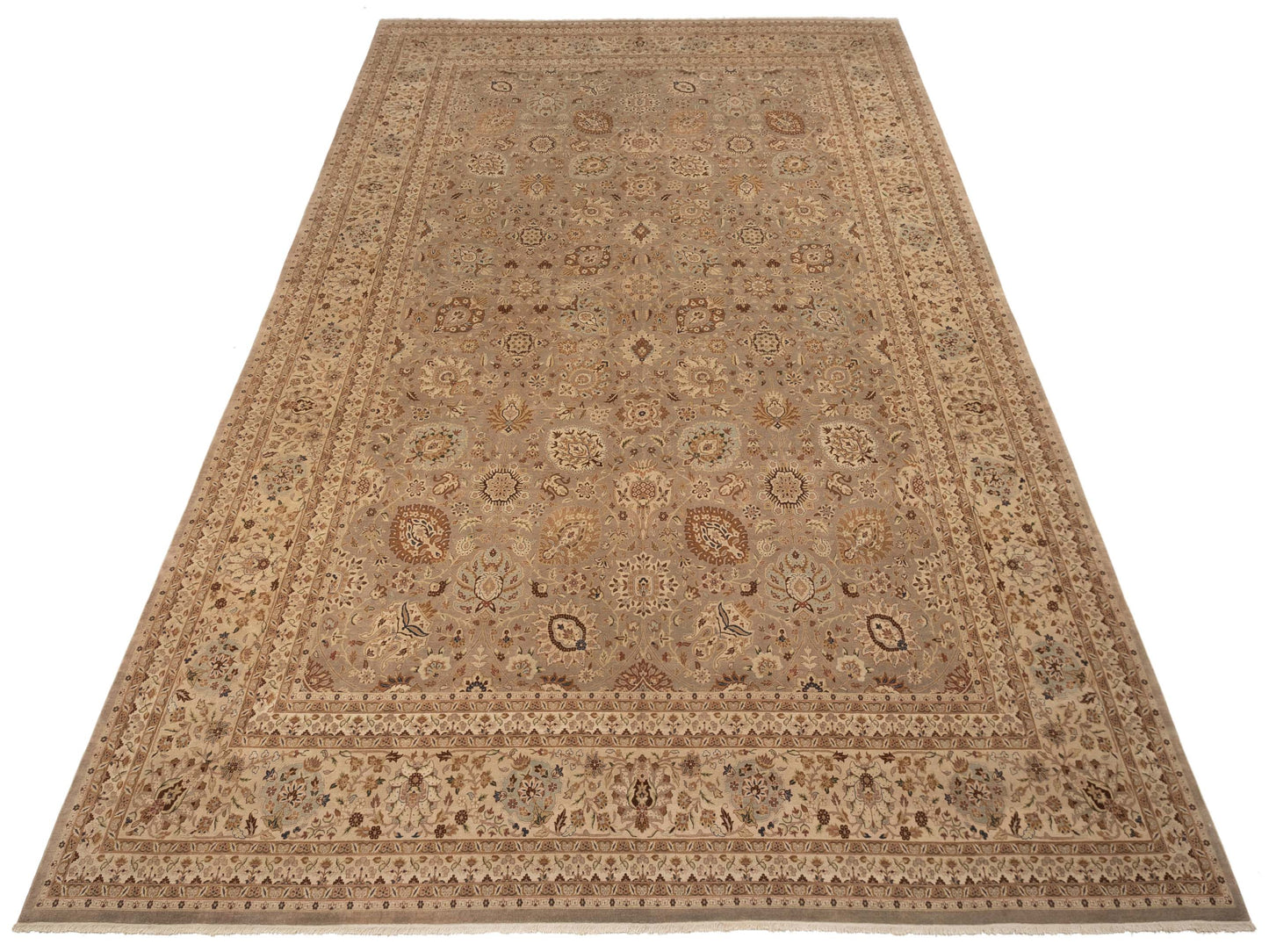 Jallira Brown Beige 13.9x20.2 Hand Knotted Rug