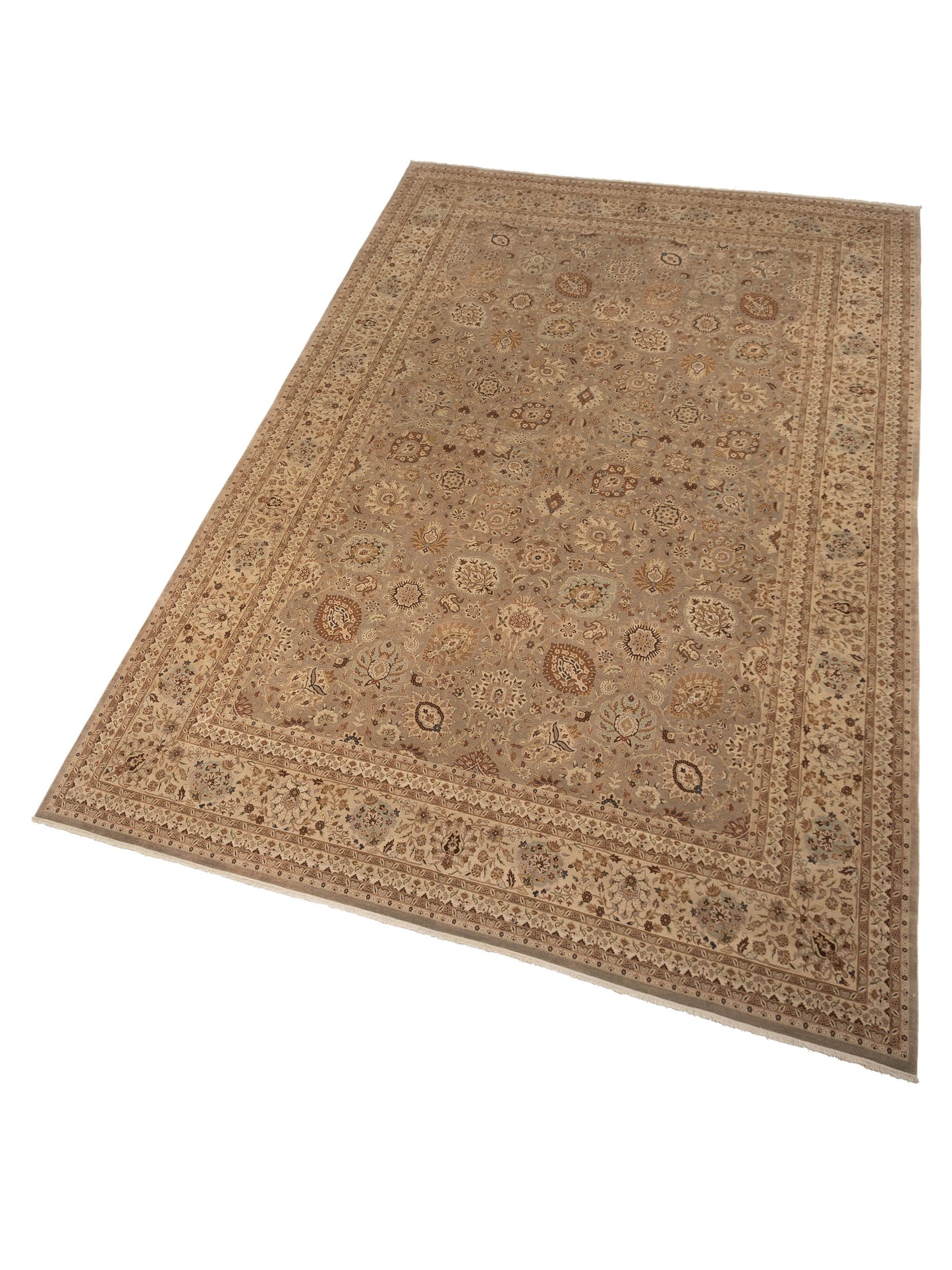 Jallira Brown Beige 13.9x20.2 Hand Knotted Rug