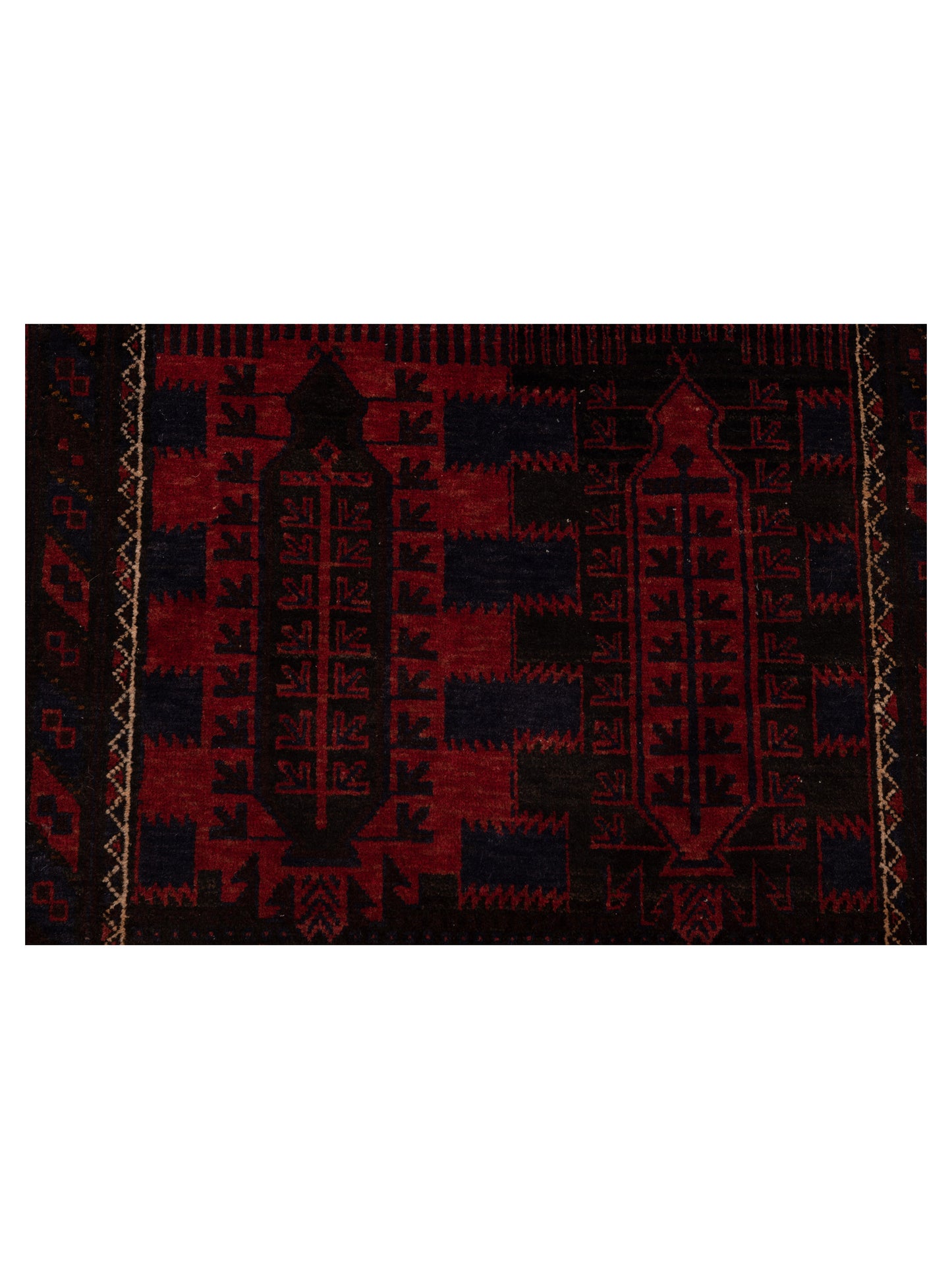 Afghan Beljik Red Brown 3x4.7 Hand Knotted Rug