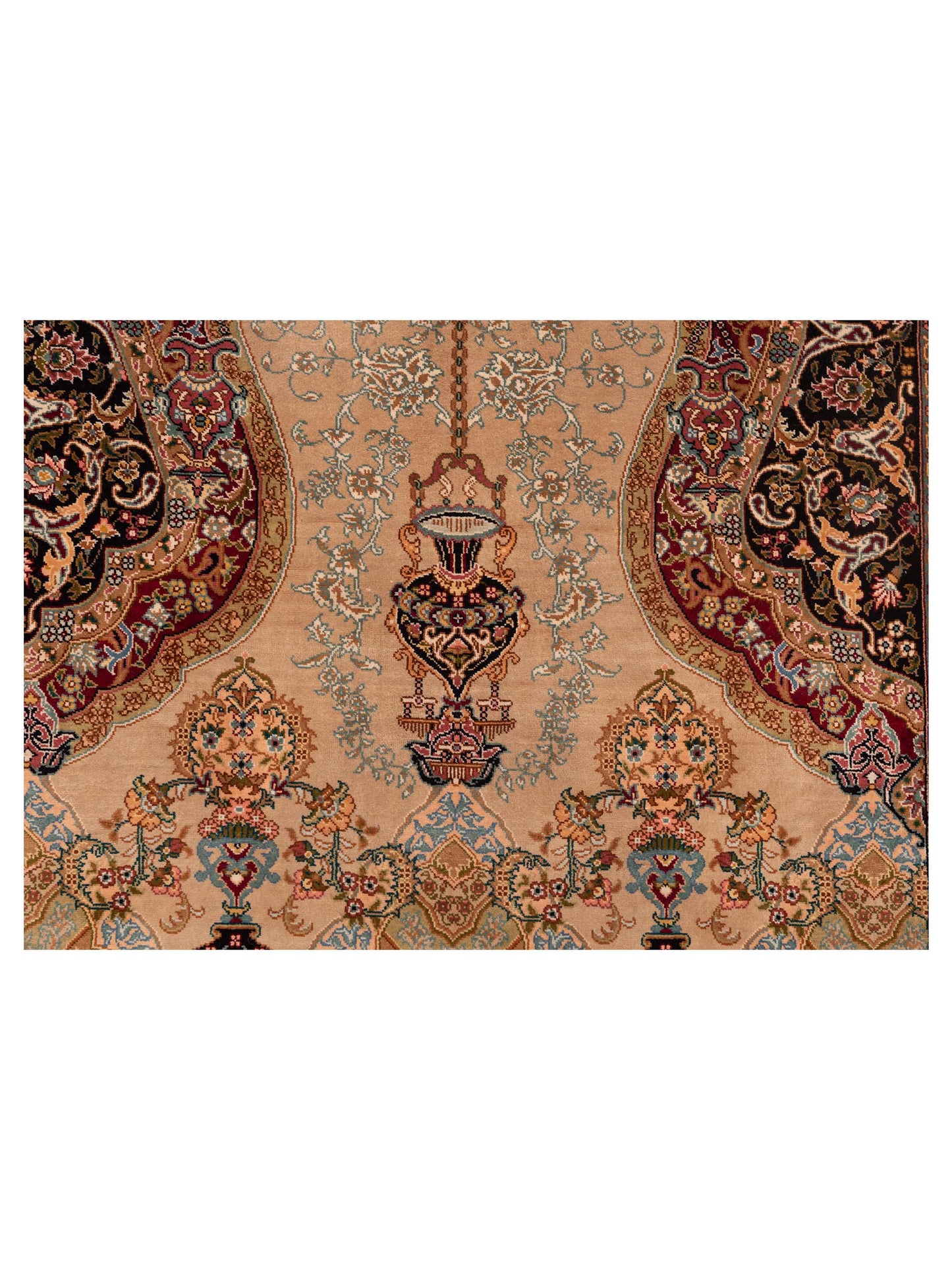 Pure Silk Red Black 2.9x4 Hand Knotted Rug