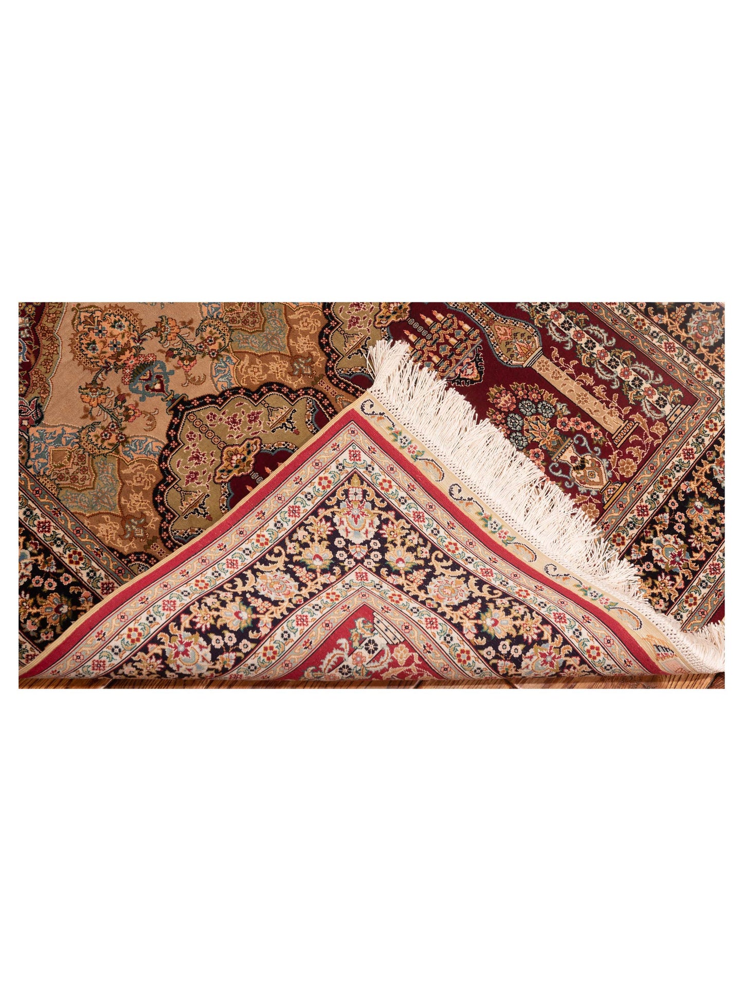 Pure Silk Red Black 2.9x4 Hand Knotted Rug