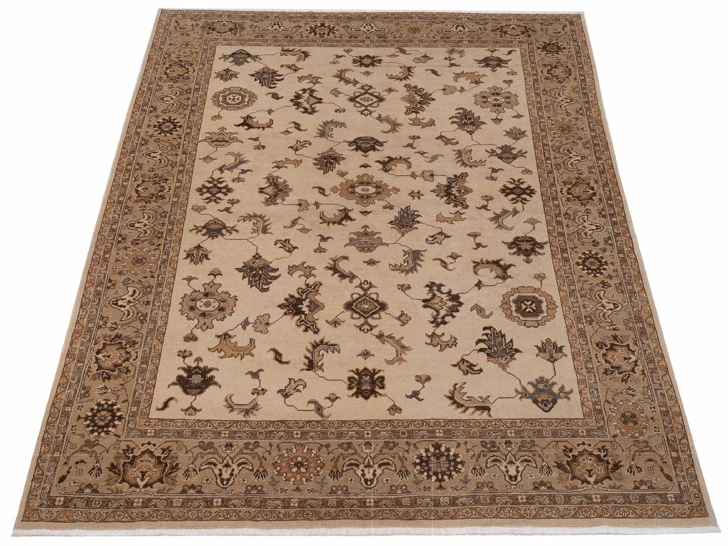 Elvaria Ivory Gold 9.4x12.10 Hand Knotted Rug