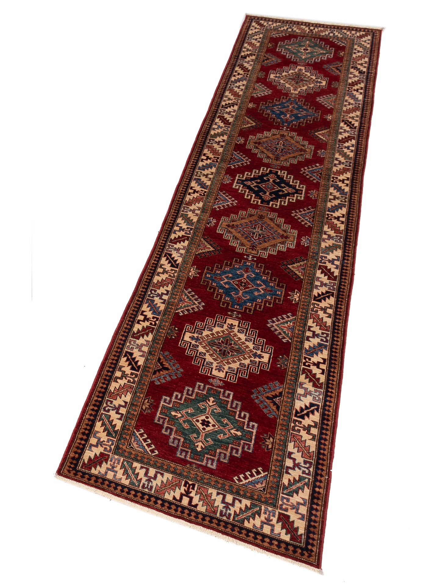 Zamira Red Ivory 3x11.11 Hand Knotted Rug