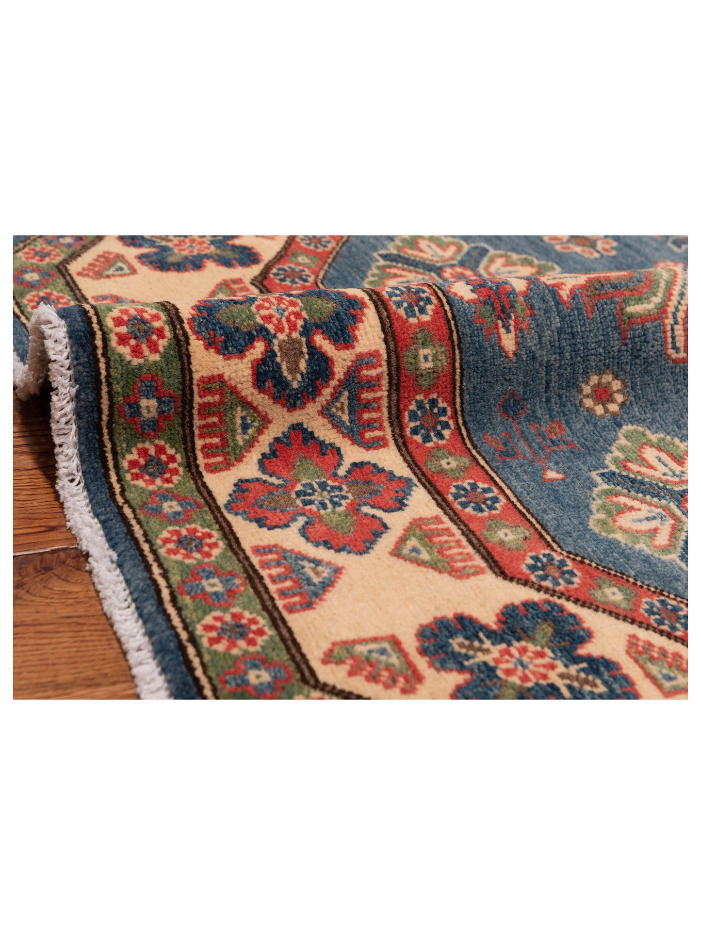 Kazura Blue Ivory 4.7x4.8 Hand Knotted Rug