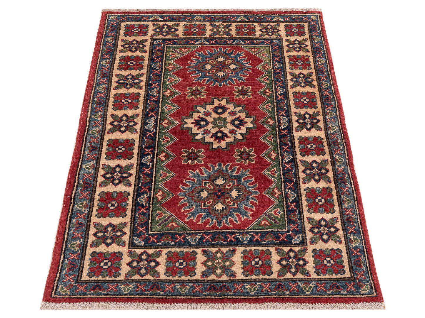 Kazura Red Ivory 2.7x3.9 Hand Knotted Rug