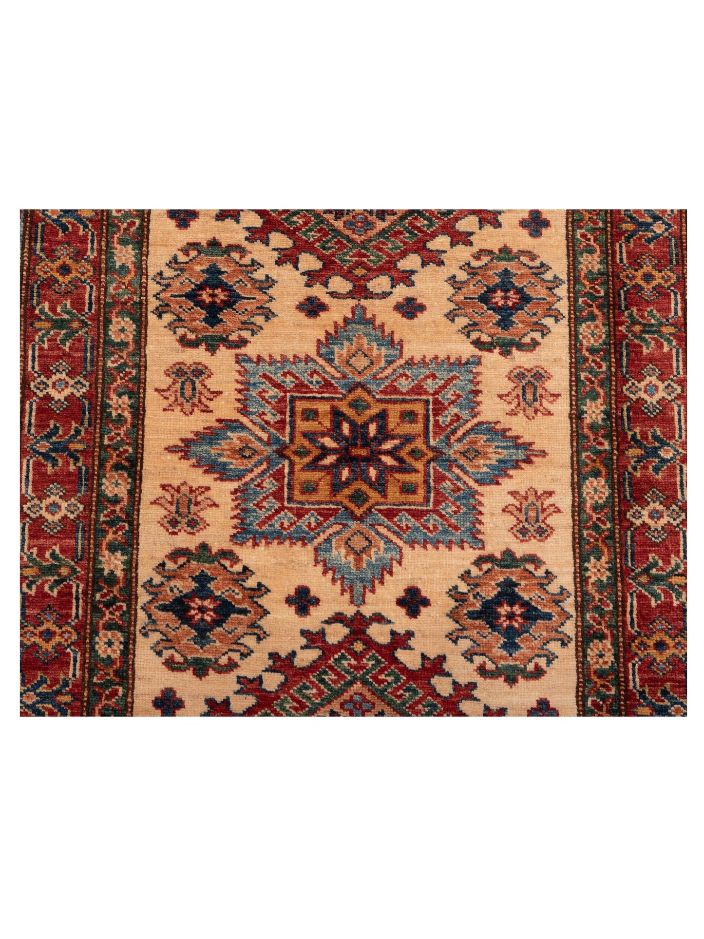 Zamira Ivory Red 2.1x3.9 Hand Knotted Rug