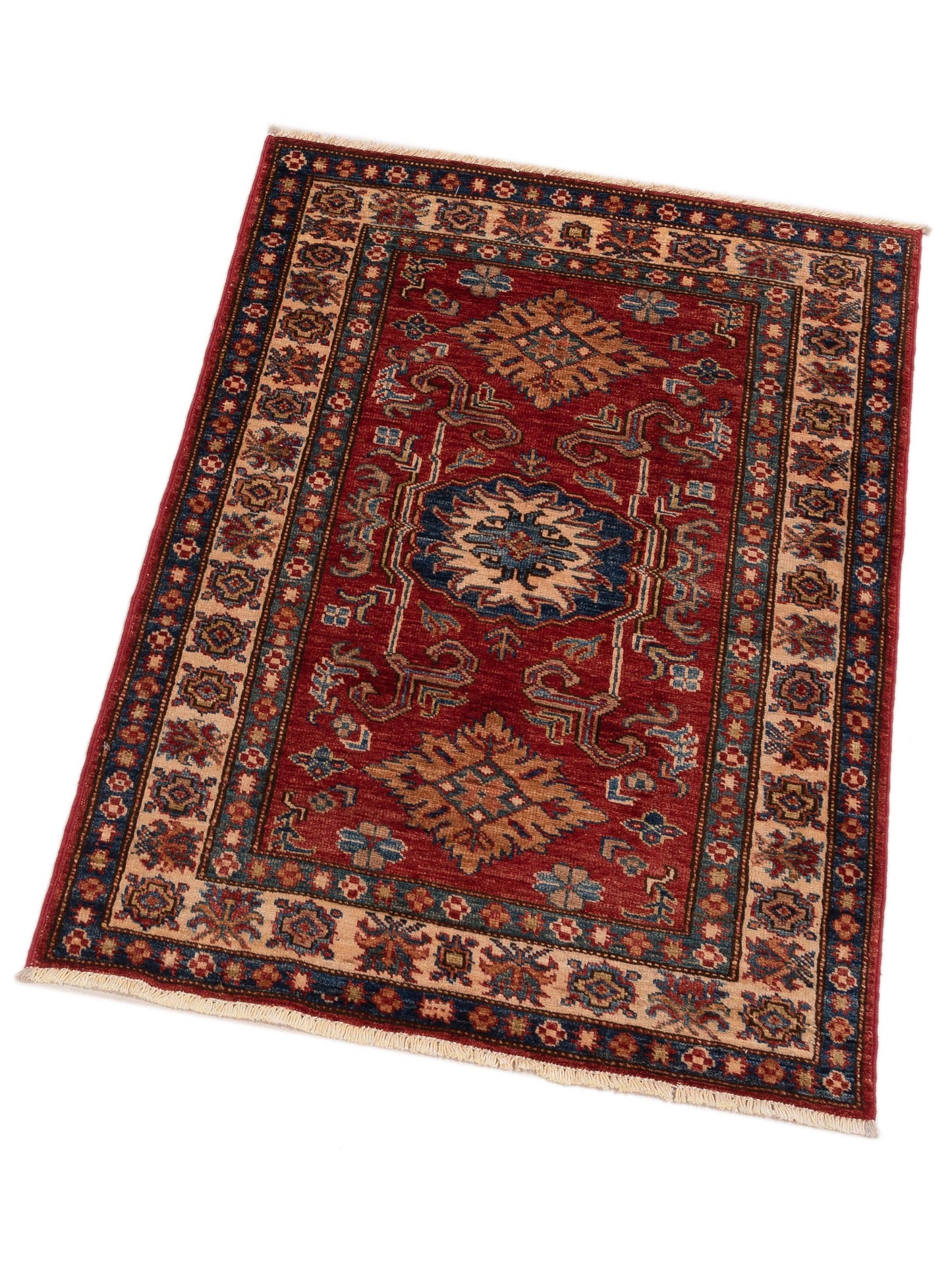 Zamira Red Ivory 2.9x3.11 Hand Knotted Rug
