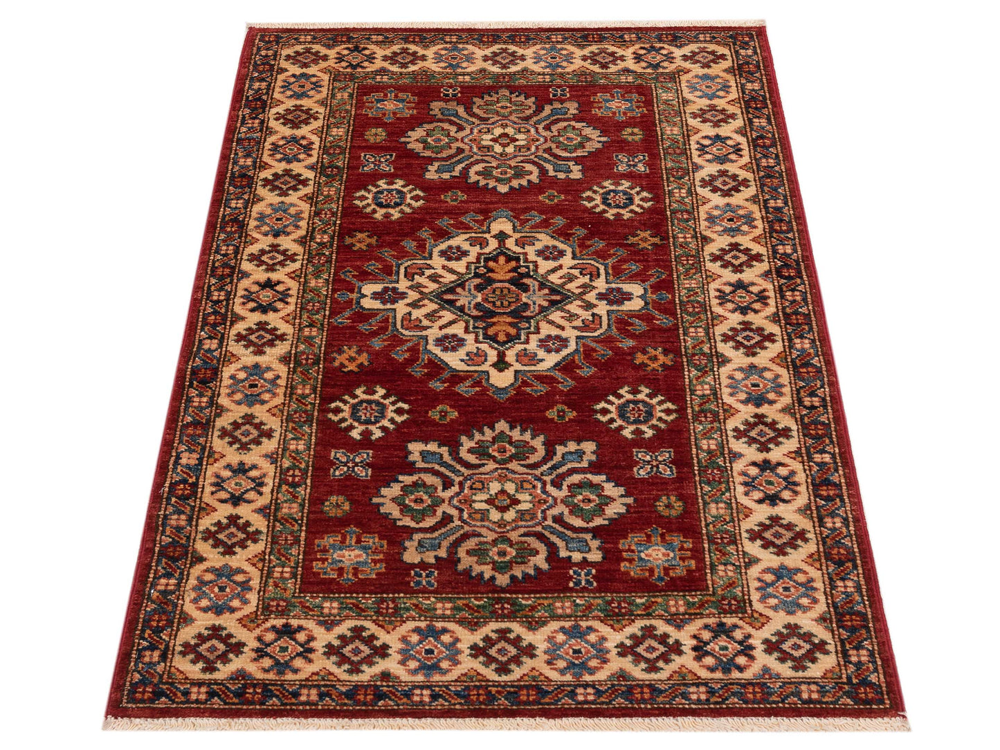 Zamira Red Ivory 2.9x3.11 Hand Knotted Rug
