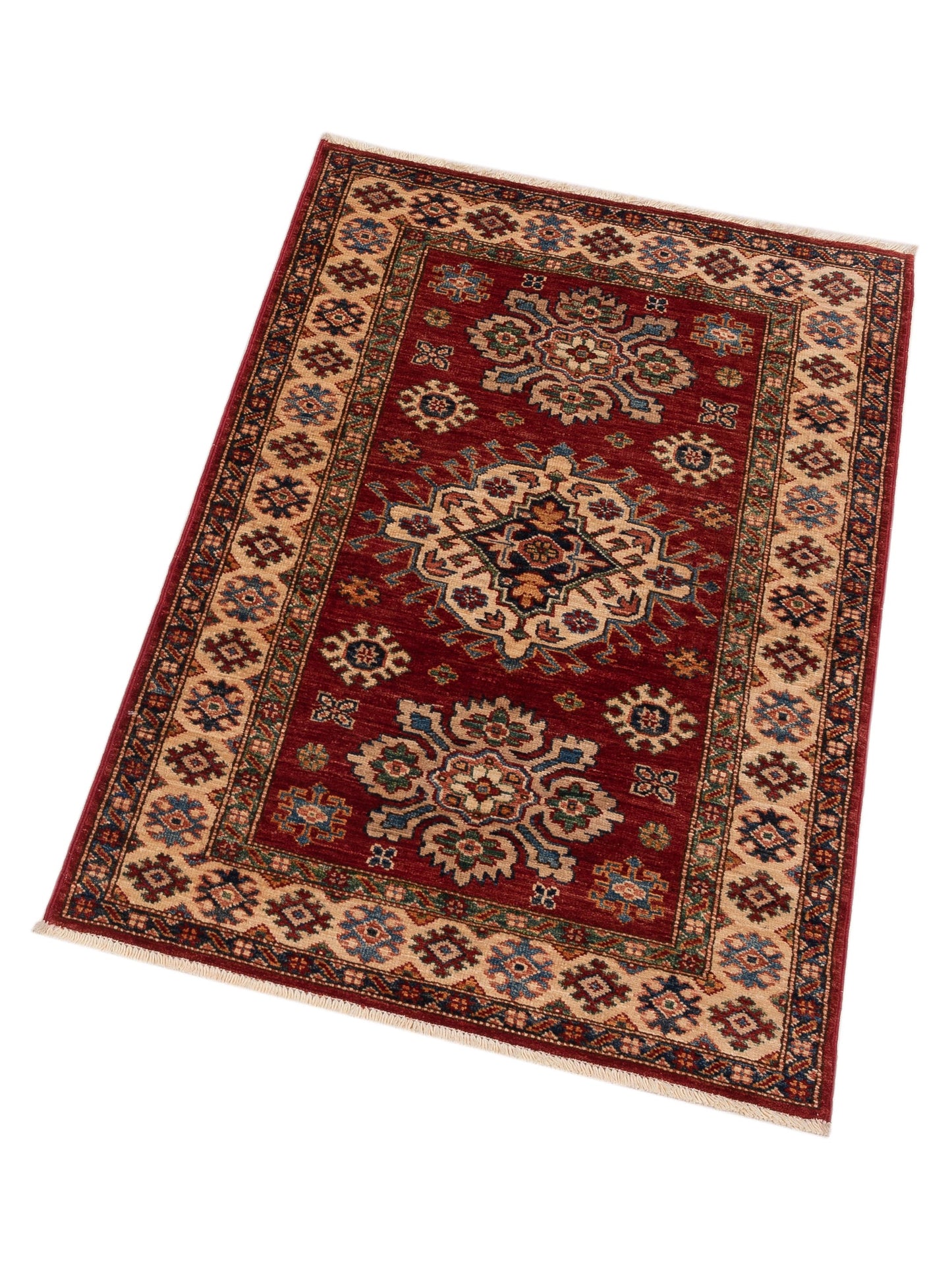 Zamira Red Ivory 2.8x4 Hand Knotted Rug