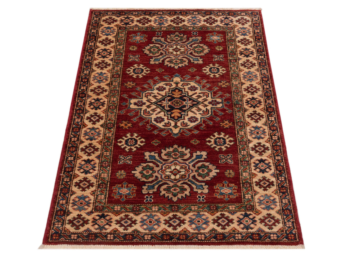 Zamira Red Ivory 2.8x4 Hand Knotted Rug
