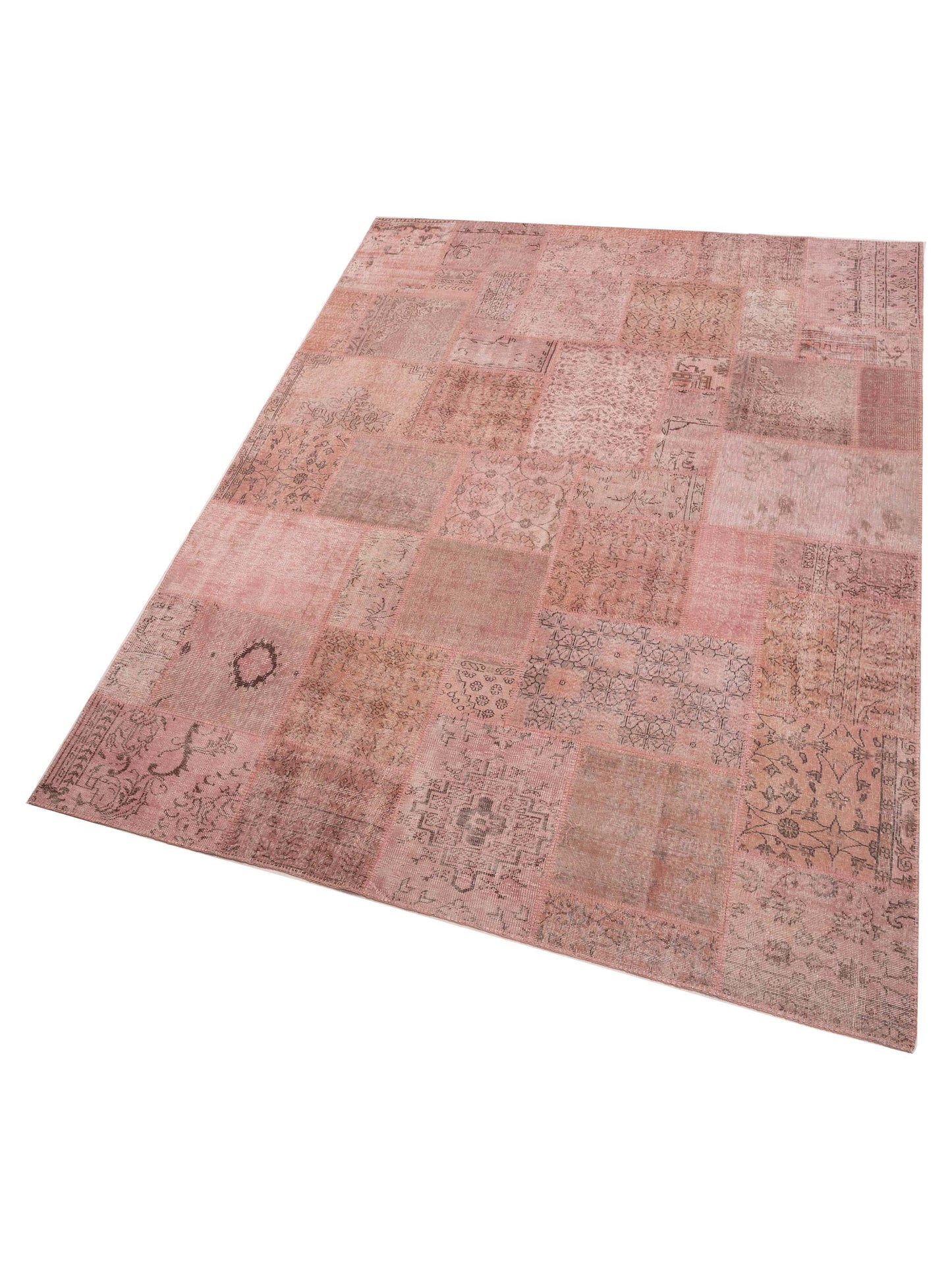 Patchwork Pink 9.1x12 Hand Knotted Rug