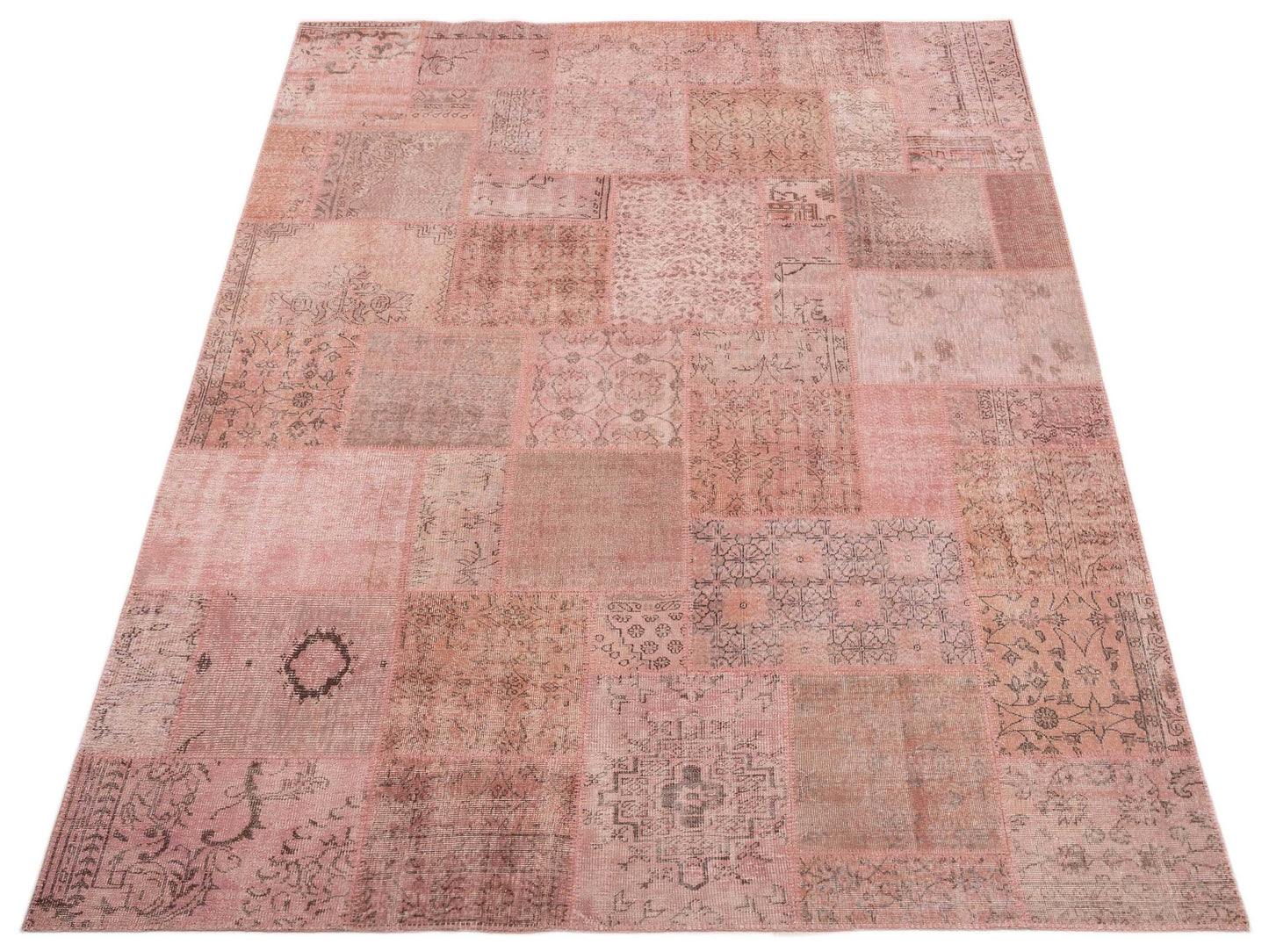 Patchwork Pink 9.1x12 Hand Knotted Rug