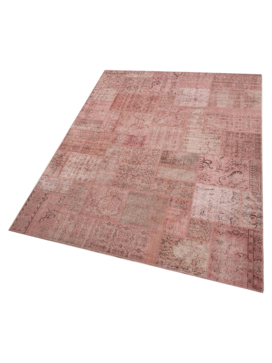 Patchwork Pink 9.1x12 Hand Knotted Rug